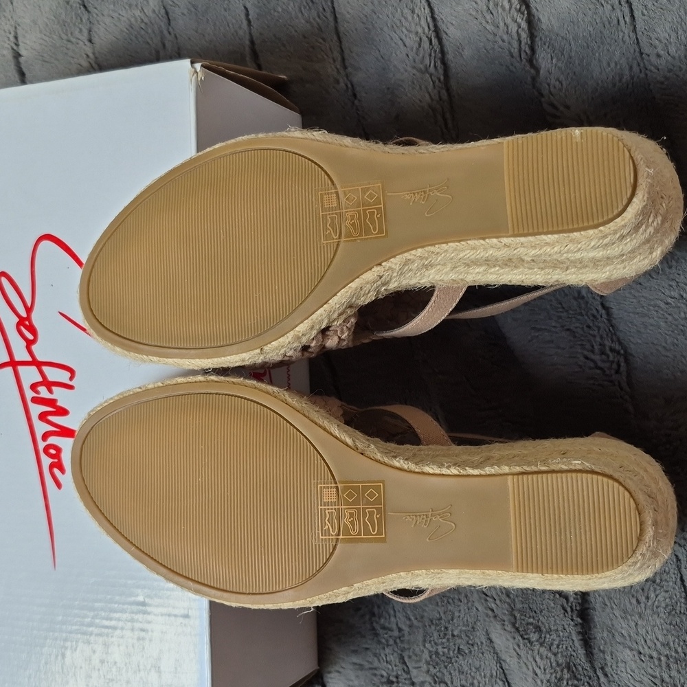 Soft Moc EMMY-2 Khaki Woven Wedge Sandals Size 8, New W Tags - Picture 11 of 15